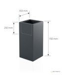 Designerska donica MONUMO TOWER POT Antracyt