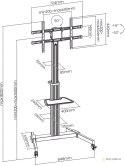 MOBILNY STOJAK+UCHWYT DO TV 37-86" 50KG S-11-AL ART Vesa 600x400