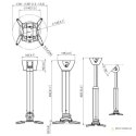 Uchwyt sufitowy do projektora Vogels | PPC1555W | Pojemność maksymalna 15 kg | Kolor biały | Gwarancja 24 m-ce