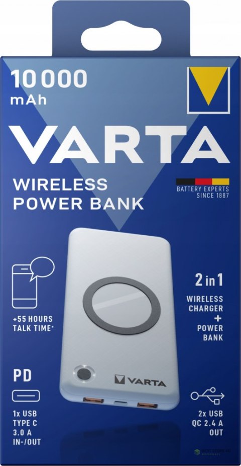 POWER BANK WIRELESS 10000mAh VARTA