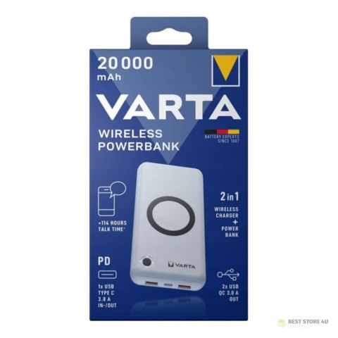 POWER BANK WIRELESS 20000mAh VARTA