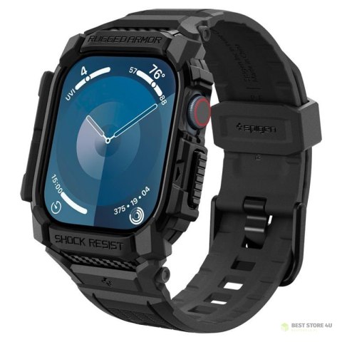 Spigen Rugged Armor Pro - Pasek z obudową do Apple Watch 10 46 mm (Matte Black)