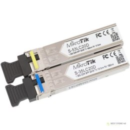 MikroTik Para modułów SFP S-3553LC20D (S-35LC20D 1.25G SM 20km T1310nm/R1550nm + S-53LC20D 1.25G SM 20km T1550nm/R1310nm) MikroT