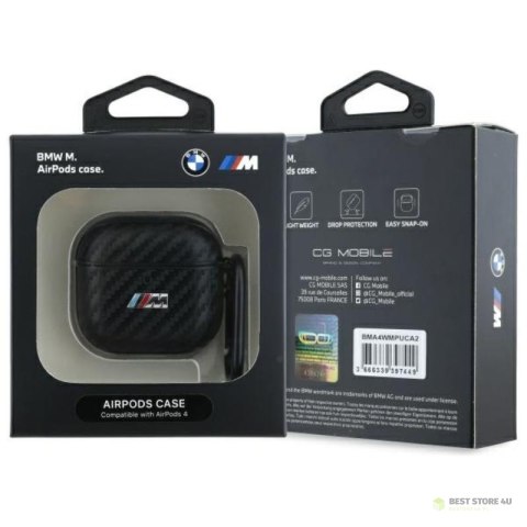 BMW PU Carbon M Collection - Etui AirPods 4 (czarny) BMW PU Carbon M Collection - Etui AirPods 4 (czarny)