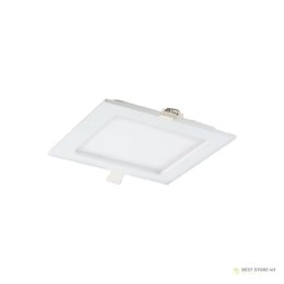 AKMAN LED 18W, oprawa downlight, podtynkowa, kwadratowa, 1300lm, 3000K, biała, wbudowany zasilacz LED