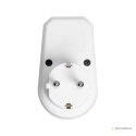 Adapter 1x2P+Z (Schuko) z włącznikiem, biały