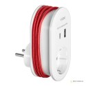 Adapter z ładowarką USB i kablem ładującym (typ C + Lightning), 1x2P+Z Schuko, 2xUSB (Typ A+C), max 3,4A