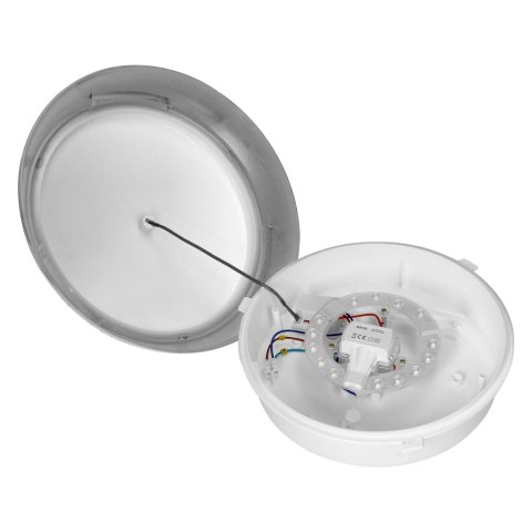 KOKO oprawa 2xE27 z czujnikiem ruchu PIR, 2x40W, srebrna-polipropylen, klosz matowy-poliwęglan, IP44, IK10