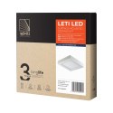 LETI LED 12W, oprawa typu downlight, natynkowa, kwadratowa, 800lm, 3000K, biała, wbudowany zasilacz LED