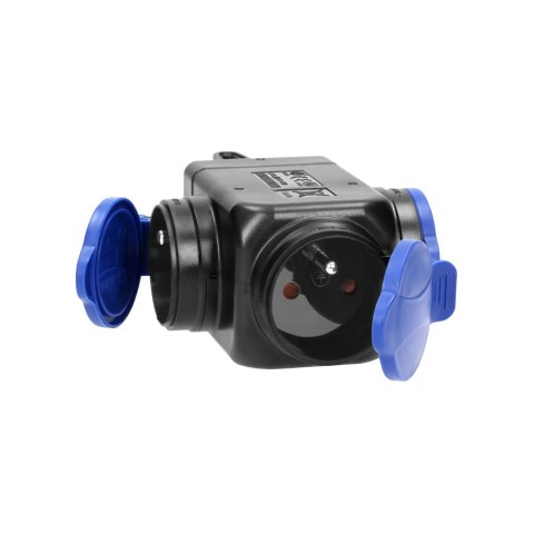 Rozgałęźnik bryzgoszczelny i odporny na uderzenia, IP44, 3 gniazda 2P+Z, 16A, 230V AC