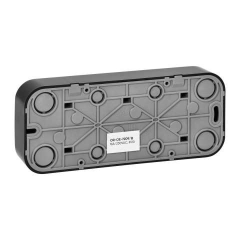 Gniazdo potrójne ToDo 2P+Z IP20, 16A, 230V AC, czarny, 10 sztuk