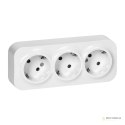 Gniazdo potrójne ToDo 2P+Z Schuko IP20, 16A, 230V AC, biały, 10 sztuk