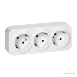 Gniazdo potrójne ToDo 2P+Z Schuko IP20, 16A, 230V AC, biały, 10 sztuk