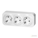 Gniazdo potrójne ToDo 2P+Z Schuko IP20, 16A, 230V AC, biały, 10 sztuk