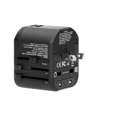 Podróżny adapter do gniazdek Go World USA/UK/EURO/AUS (USB 5V,2,4A)