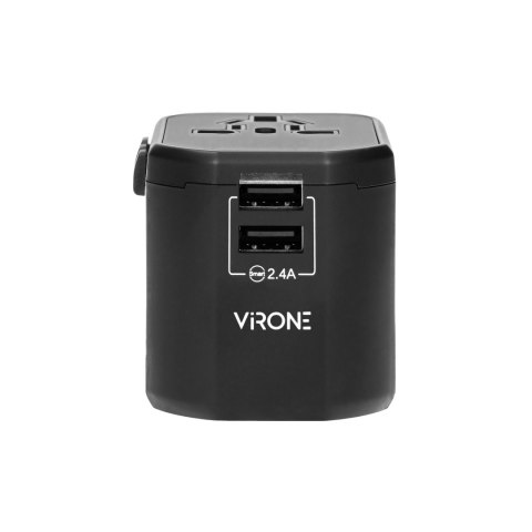 Podróżny adapter do gniazdek Go World USA/UK/EURO/AUS (USB 5V,2,4A)