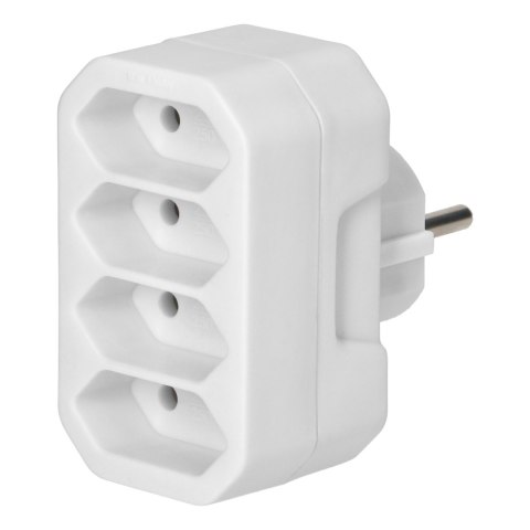 Rozgałęźnik 4x2P EURO biały 20 sztuk