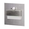 TRACO LED 1,5W, oprawa schodowa podtynkowa, 12VDC, 30lm, 6000K, satyna, czujnik ruchu i zmierzchu