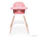 Fotelik krzesełko do karmienia dzieci 2w1 różowy ECOTOYS