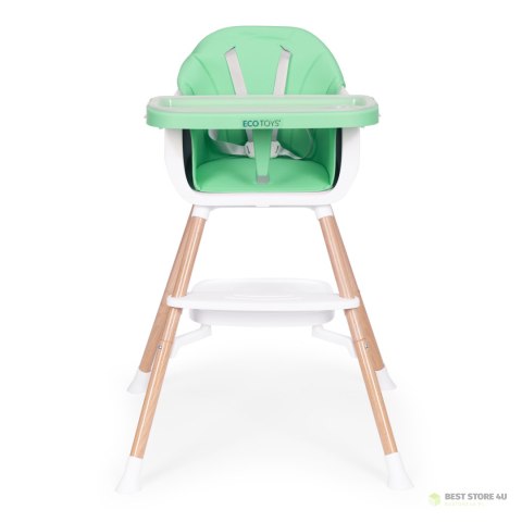 Fotelik krzesełko do karmienia dzieci 2w1 zielony ECOTOYS Fotelik krzesełko do karmienia dzieci 2w1 zielony ECOTOYS