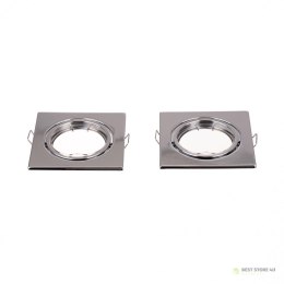 Oczko V-TAC GU10 Kwadrat Ruchome Chrom (Opak. 2 szt) VT-817-SQ-CH 3 Lata Gwarancji