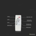 Projektor LED Solarny V-TAC 12W Czarny IP65, Pilot, Timer VT-25W 6000K 550lm