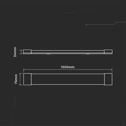 Oprawa V-TAC 50W LED Liniowa Natynkowa SAMSUNG CHIP 150cm 120Lm/W VT-8-50 4000K 6000lm 5 Lat Gwarancji