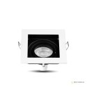Oczko V-TAC Aluminiowe GU10 Kwadrat Białe/Czarne VT-781SQ-WH