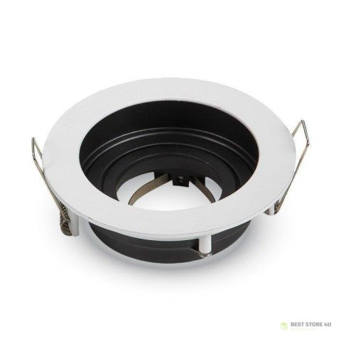 Oczko V-TAC Aluminiowe GU10 Okrągłe Białe/Czarne VT-781RD-WH