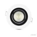 Oczko V-TAC Aluminiowe GU10 Okrągłe Białe/Czarne VT-781RD-WH