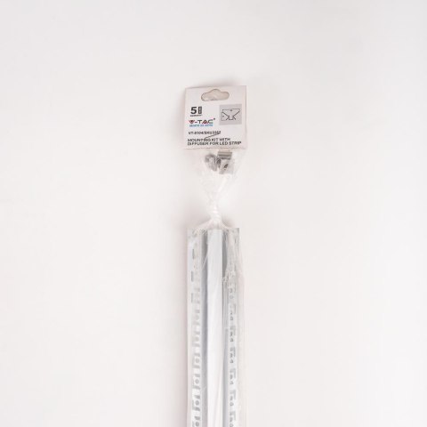 Profil Aluminiowy V-TAC 2mb Anodowany, Klosz Mleczny, Do gipsowania, Narożny wewnętrzny VT-8104