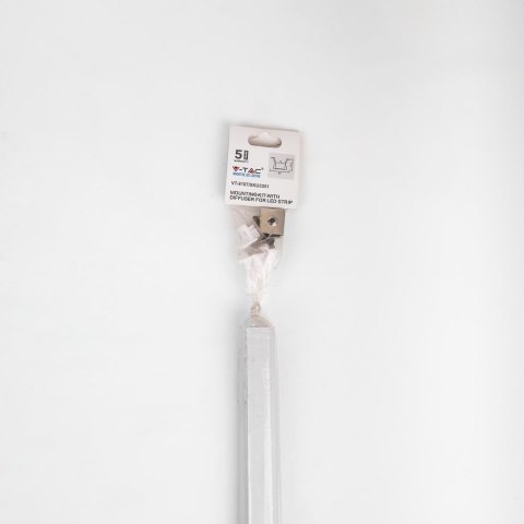 Profil Aluminiowy V-TAC 2mb Anodowany, Klosz Mleczny, Wpuszczany VT-8107