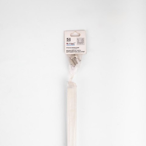 Profil Aluminiowy V-TAC 2mb Biały, Klosz Mleczny VT-8110-W 5 Lat Gwarancji