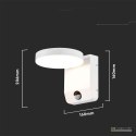 Projektor Oprawa Elewacyjna V-TAC 17W LED Czujnik Ruchu Okrągła Biała IP65 VT-11020S 3000K 2520lm