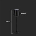 Lampka Biurkowa Nocna V-TAC 3W LED Ładowanie Ściemnianie Czarna VT-7703 4000K 70lm