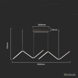 Oprawa Zwieszana V-TAC 12W LED Czarna 4000K 1280lm