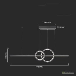 Oprawa Zwieszana V-TAC 15W LED Czarna VT-7767 4000K 1500lm