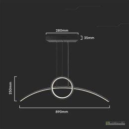 Oprawa Zwieszana V-TAC 30W LED Czarna VT-7766 4000K 3200lm