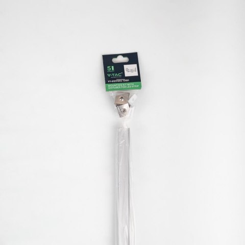 Profil Aluminiowy V-TAC 2mb Anodowany, Klosz Mleczny, Cienkościenny VT-8113