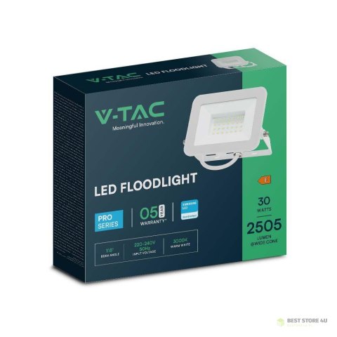 Projektor LED V-TAC 30W SAMSUNG CHIP PRO-S Biały VT-44030 6500K 2505lm 5 Lat Gwarancji Projektor LED V-TAC 30W SAMSUNG CHIP PRO-S Biały VT-44030 6500K 2505lm 5 Lat Gwarancji