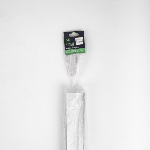 Profil Aluminiowy V-TAC 2mb Anodowany, Klosz Mleczny 20x50mm VT-8206