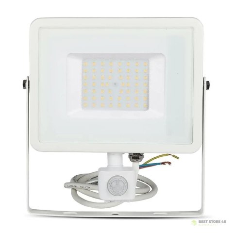 Projektor LED V-TAC 50W SAMSUNG CHIP Czujnik Ruchu Funkcja Cut-OFF Biały VT-50-S-W 3000K 4000lm 5 Lat Gwarancji Projektor LED V-TAC 50W SAMSUNG CHIP Czujnik Ruchu Funkcja Cut-OFF Biały VT-50-S-W 3000K 4000lm 5 Lat Gwarancji