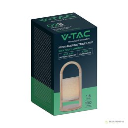 Lampka Biurkowa Nocna V-TAC 1,5W LED Ładowanie Ściemnianie Drewno VT-7570 3000K 100lm