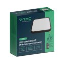 Plafon V-TAC 18W LED Kwadrat 30x30cm Natynkowy Pilot Czujnik Ruchu IP44 Czarny VT-8618S 4000K 1830lm