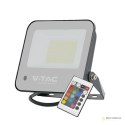 Projektor LED V-TAC 50W Czarny IP65 Pilot VT-44053 RGB+6500K 4000lm