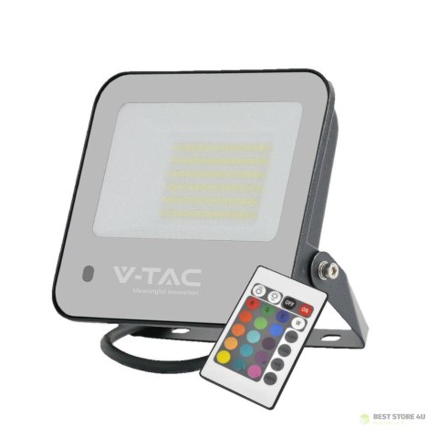 Projektor LED V-TAC 50W Czarny IP65 Pilot VT-44053 RGB+6500K 4000lm