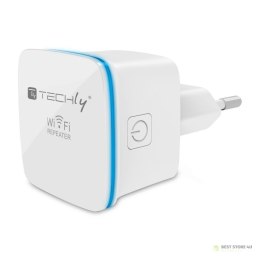 Techly I-WL-REPEATER7 przedłużacz sieciowy Wzmacniacz sieciowy Biały 10, 100 Mbit/s