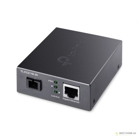 Media Converter TP-LINK TL-FC311B-20 Gigabitowy media konwerter WDM , Zwiększenie zasięgu transmisji światłowodowej do 20 km Media Converter TP-LINK TL-FC311B-20 Gigabitowy media konwerter WDM , Zwiększenie zasięgu transmisji światłowodowej do 20 km