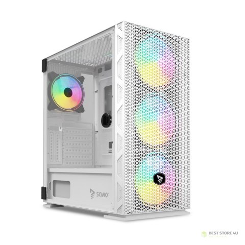 SAVIO OBUDOWA PC ARGB MESH/GLASS RAPTOR WHITE X1 SAVIO OBUDOWA PC ARGB MESH/GLASS RAPTOR WHITE X1