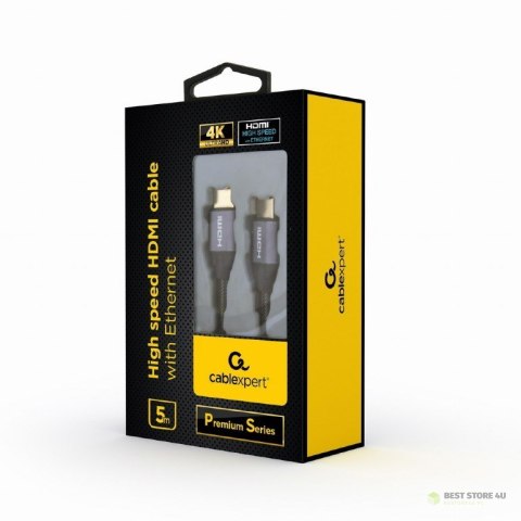 Kabel GEMBIRD seria premium CCBP-HDMI-5M (HDMI M - HDMI M; 5m; kolor czarny) Kabel GEMBIRD seria premium CCBP-HDMI-5M (HDMI M - HDMI M; 5m; kolor czarny)